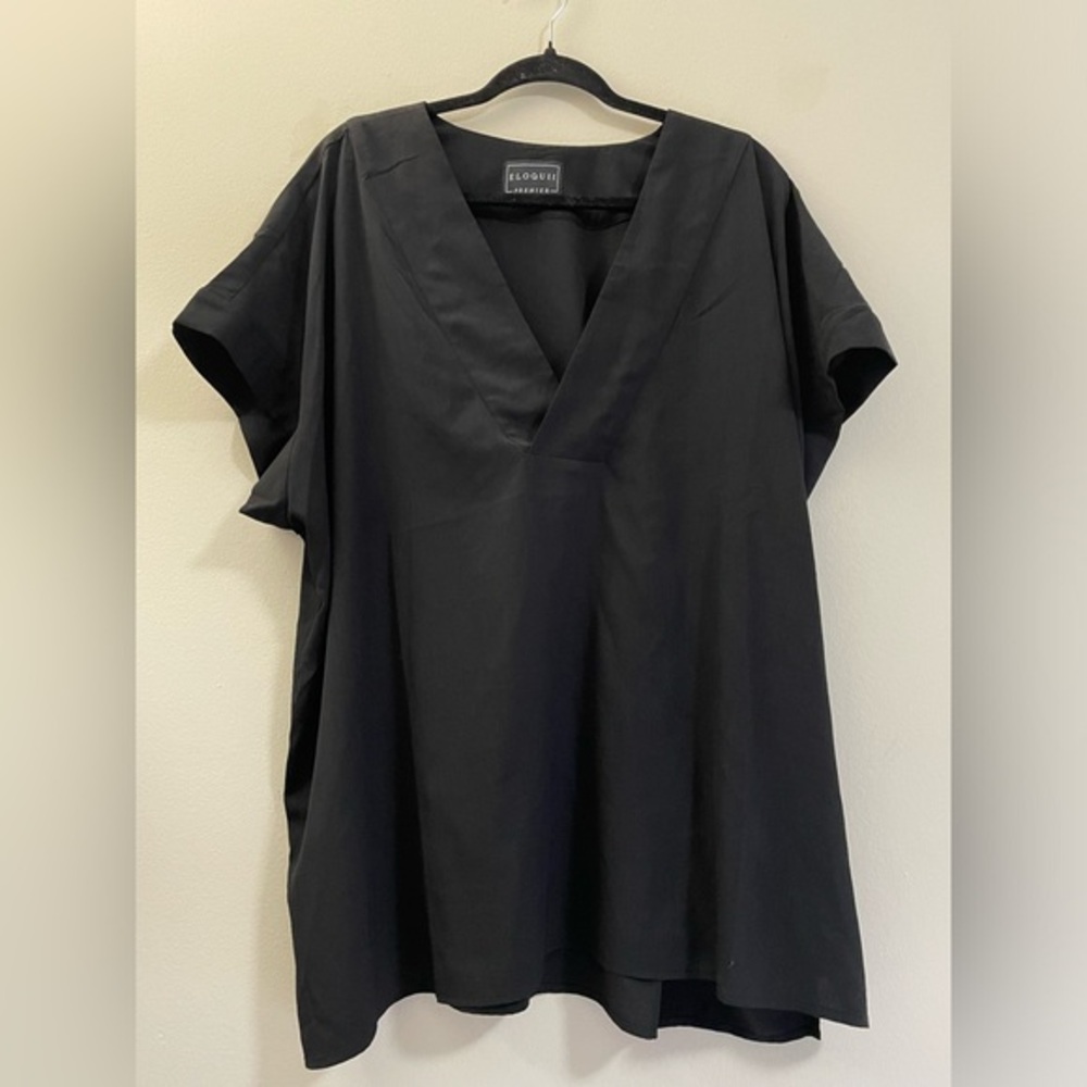 Eloquii Premier‎ V-Neck Black Shirt - 20